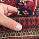 Antique traditional turkoman rug oriental hand made rug 184x124cm