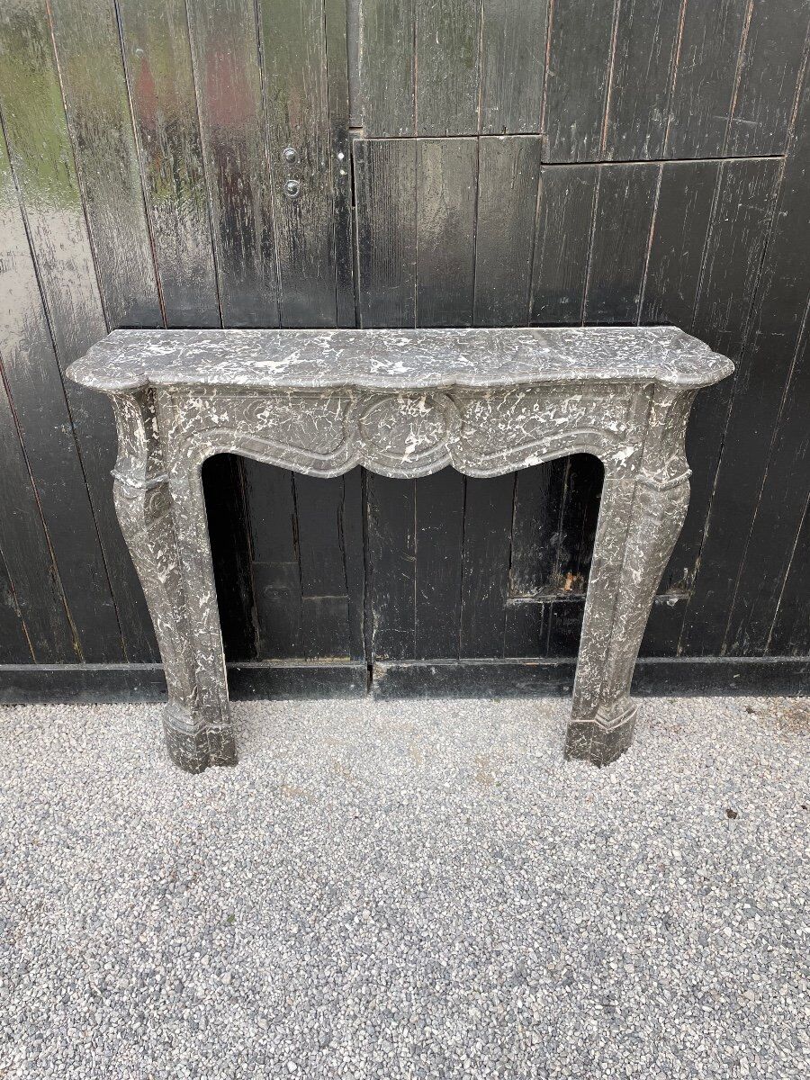 Fireplace Napoleon III in grey marble Saint-anne