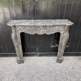 Fireplace Napoleon III in grey marble Saint-anne