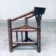 Brutalist Carved Oak Tripod Monk Chair, Sweden, 1930s