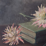 Old painting Still Life with Dalhias