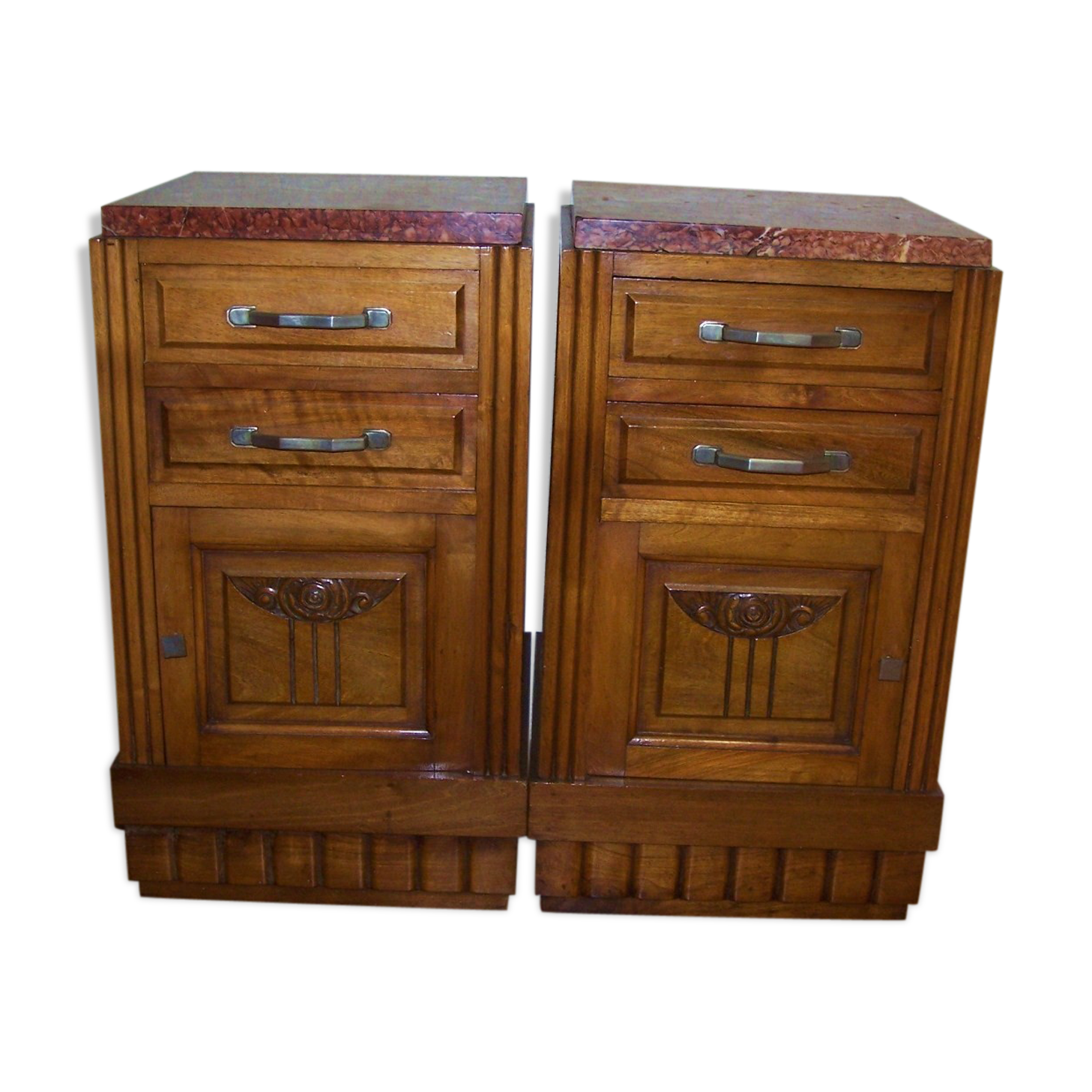 Pair of old bedside an cherry tree