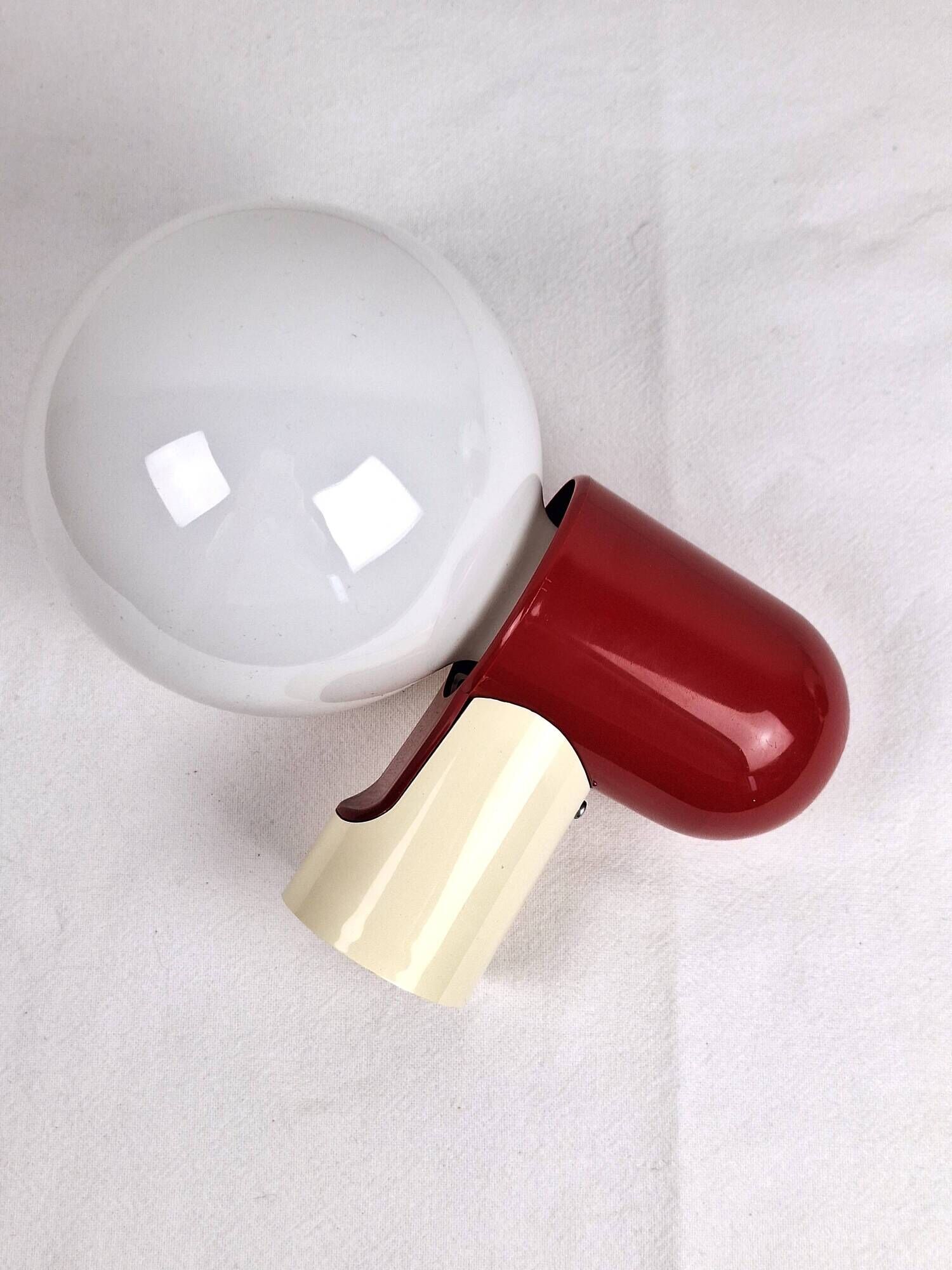 Pair of Allibert 70s space age plastic wall lamps