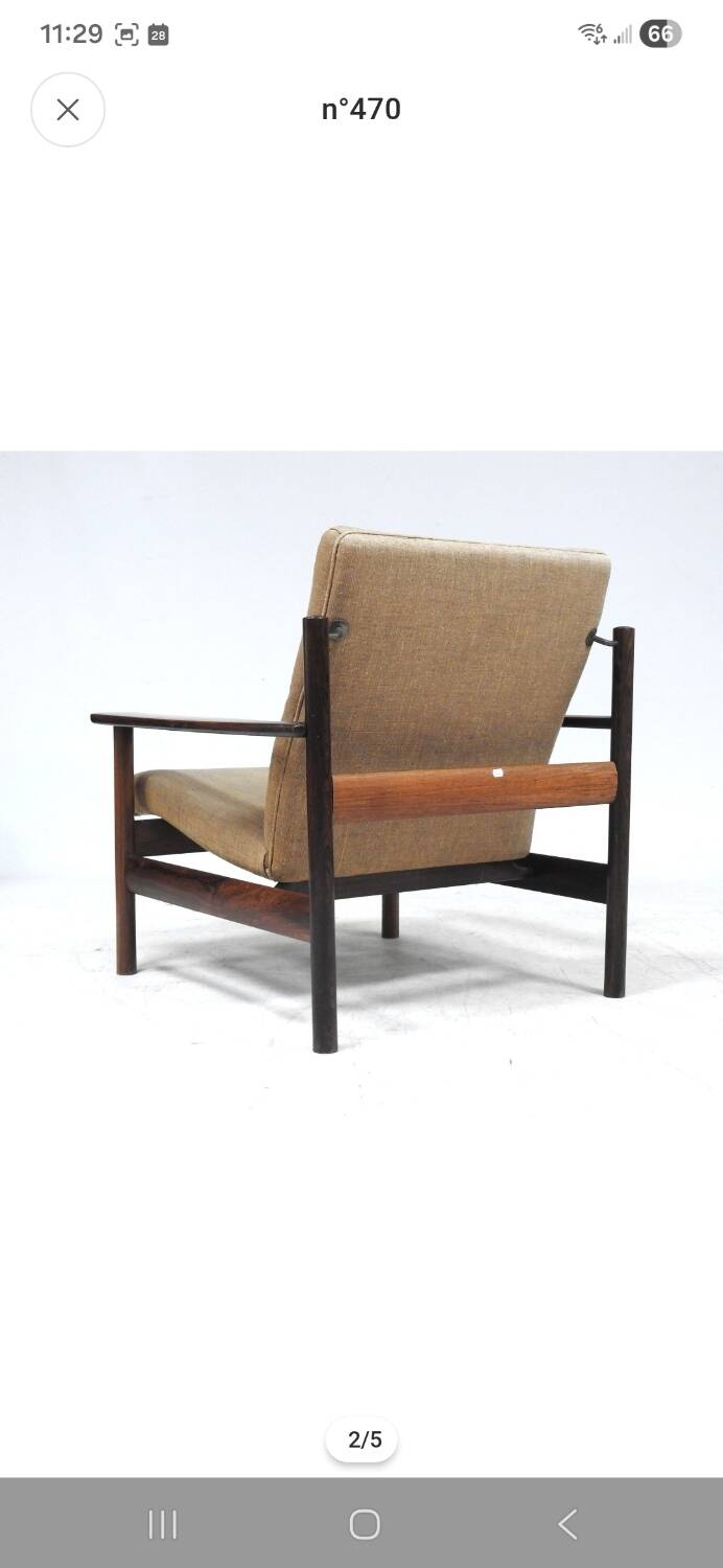 Fauteuil scandinave en teck dans le goût de Grete Jalk