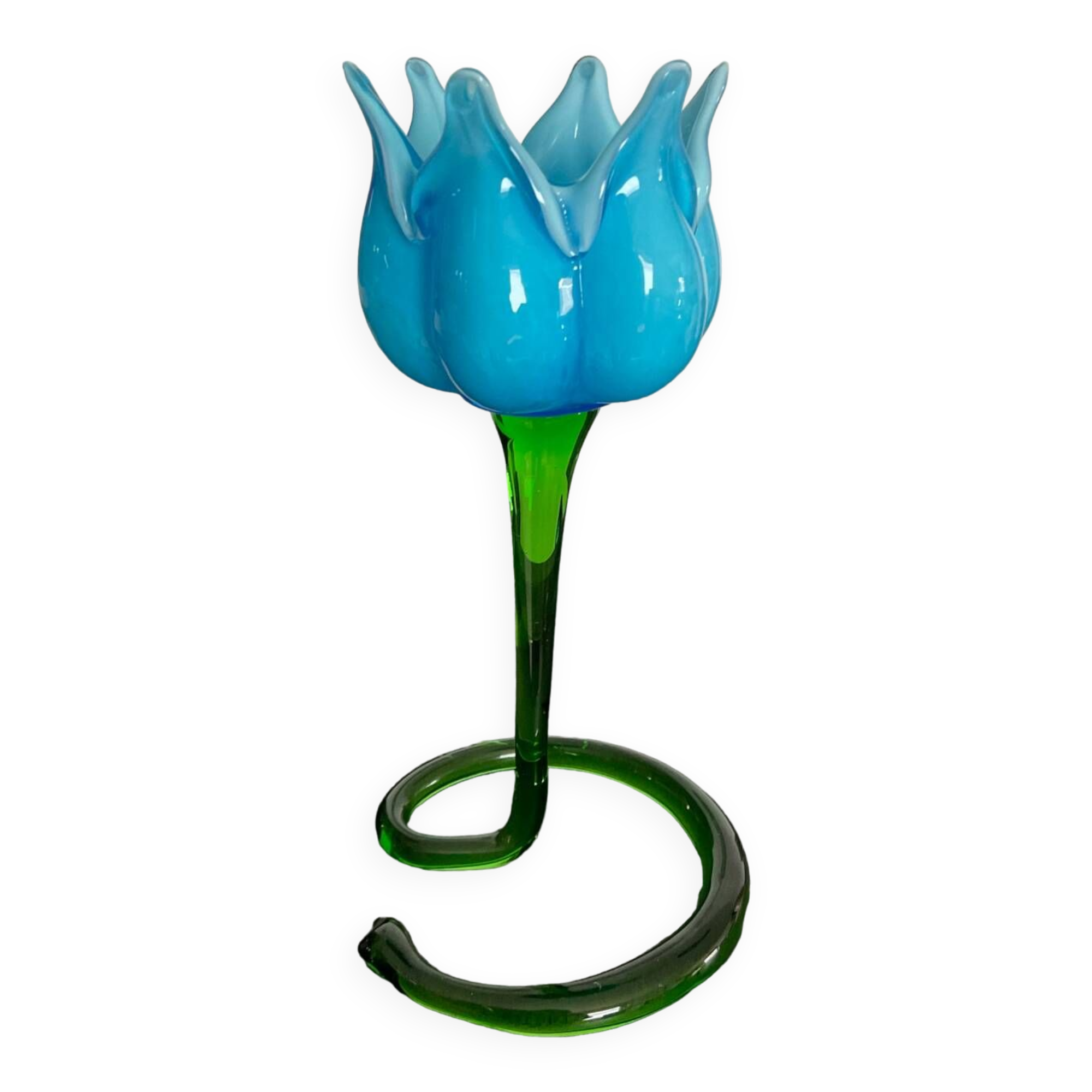 Vintage Murano flower candle holder in glass paste