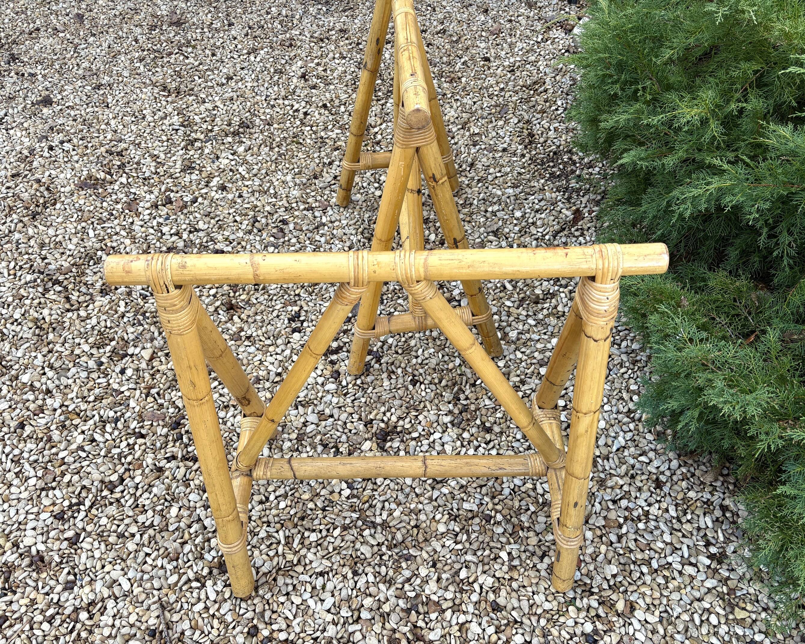 Bamboo trestles for desk or table, 1970s