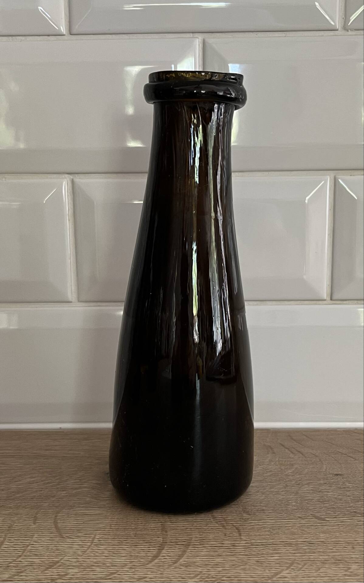 Antique amber glass vase