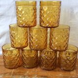 9 vintage glasses model "pineapple"
