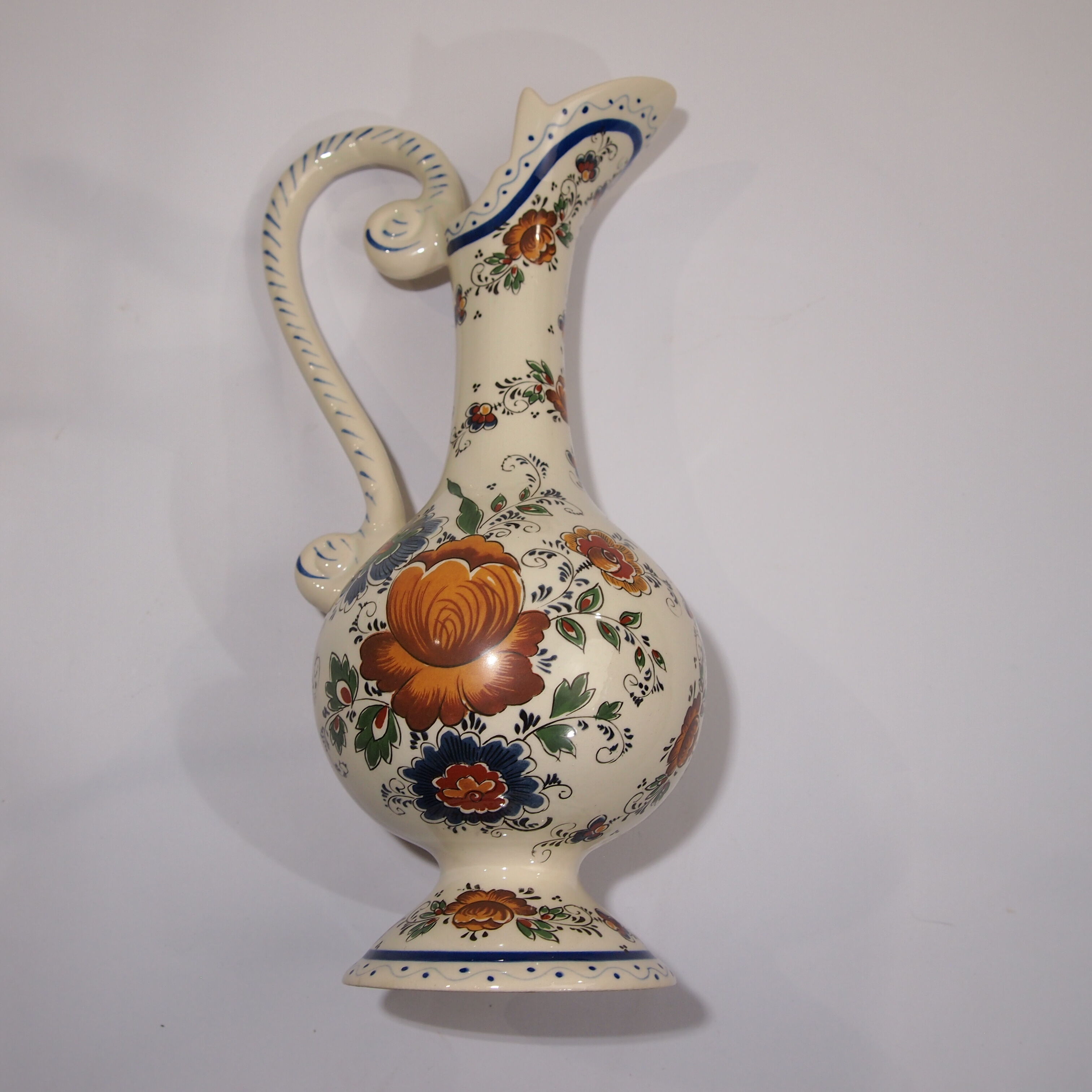 Delft porcelain pitcher, signed H Bequet for jema