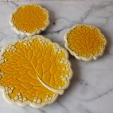 Coaster/bottle slip yellow vine leaf