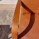 Low armchair, brown imitation leather