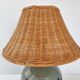 Vintage lamp in stoneware & rattan 1970
