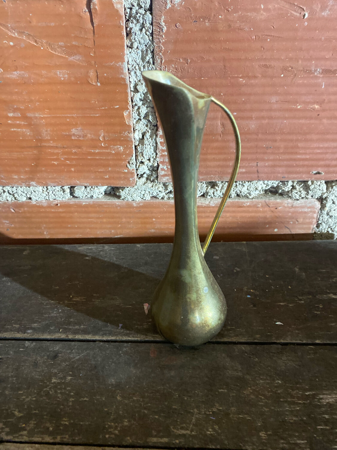 Vintage Gold Metal MCM Bud Soliflore Vase