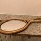 Miroir à main bambou osier rotin vintage