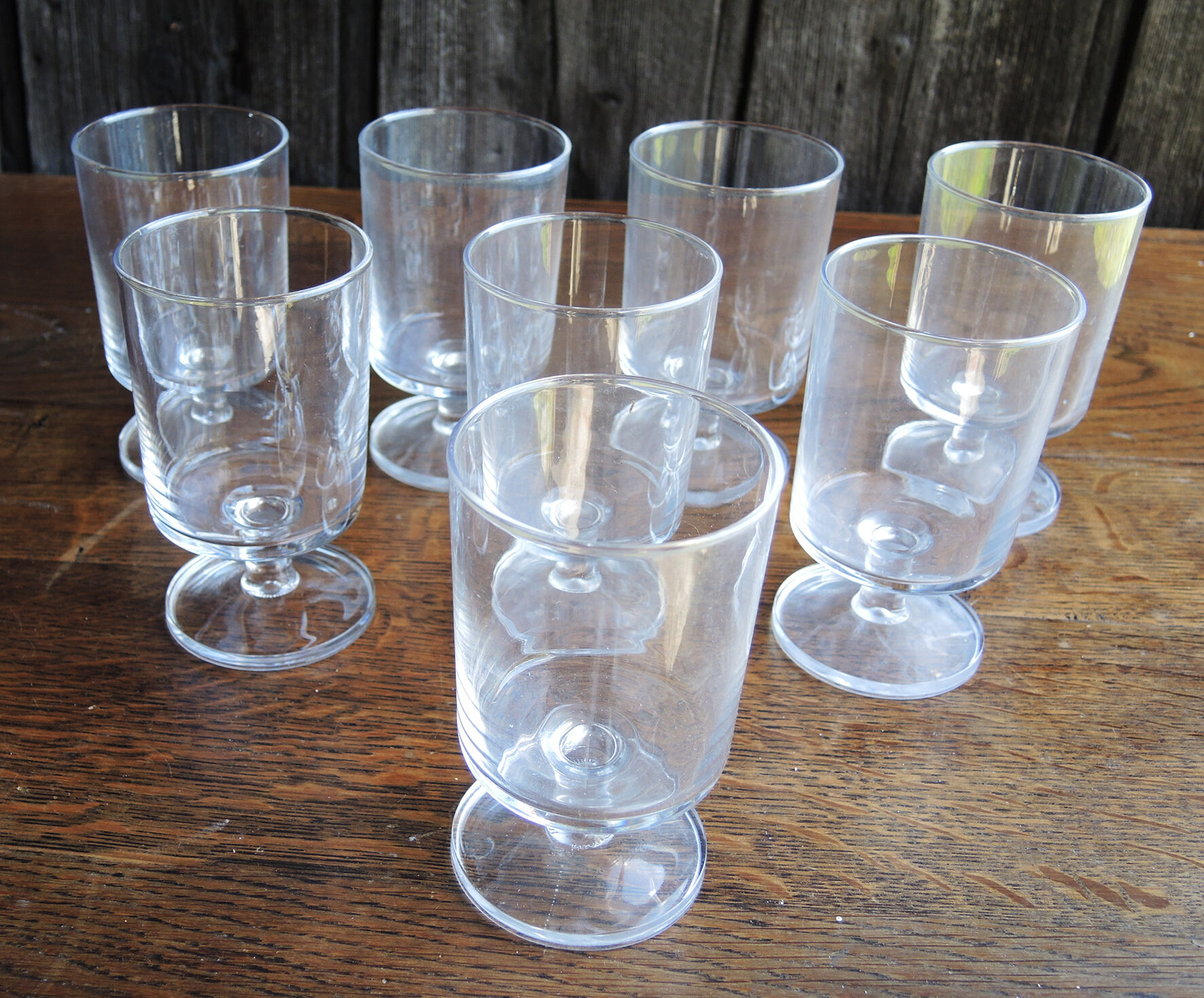 6 old luminarc transparent foot glasses h10 cm