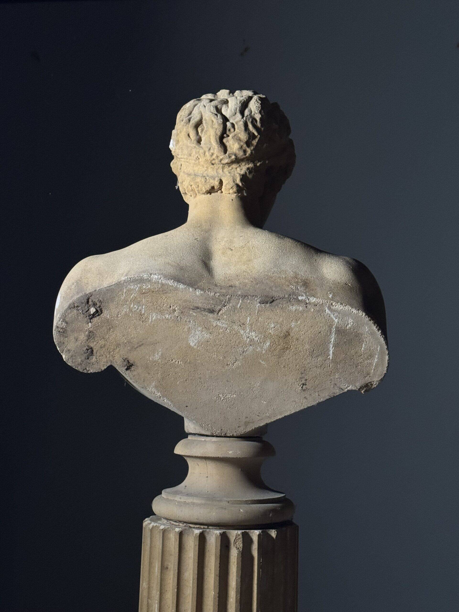 Bust on pedestal 20th century Antinous