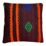 Vintage turkish kilim cushion cover , 40 x 40 cm