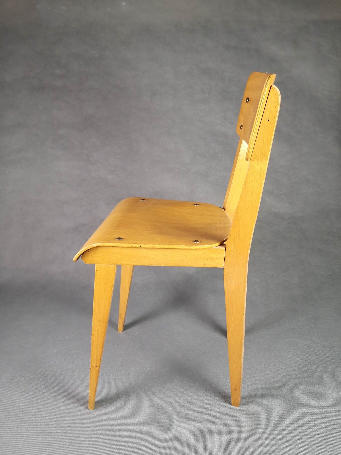 Superb chair all wood child compass feet - marked 118