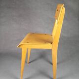 Chaise tout bois enfant pieds compas siglée 118