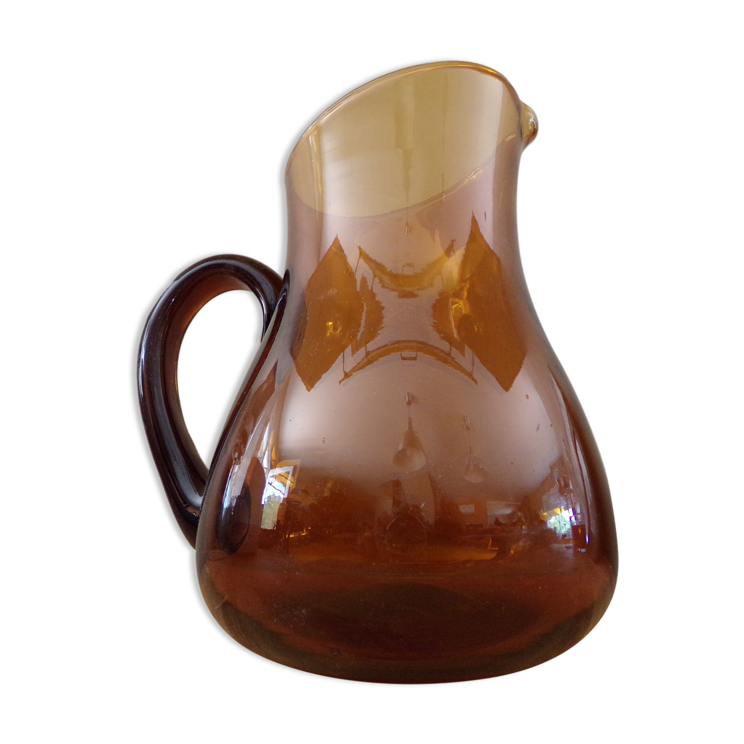Carafe en verre couleur ambré