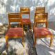 4 cosy chairs, solid wood and fabric
