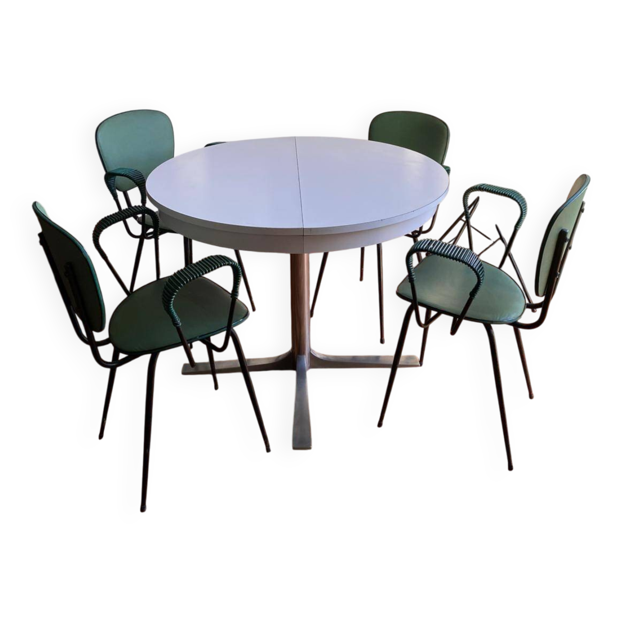 4 chaises vertes (Dans le gout de) jacques Hitier