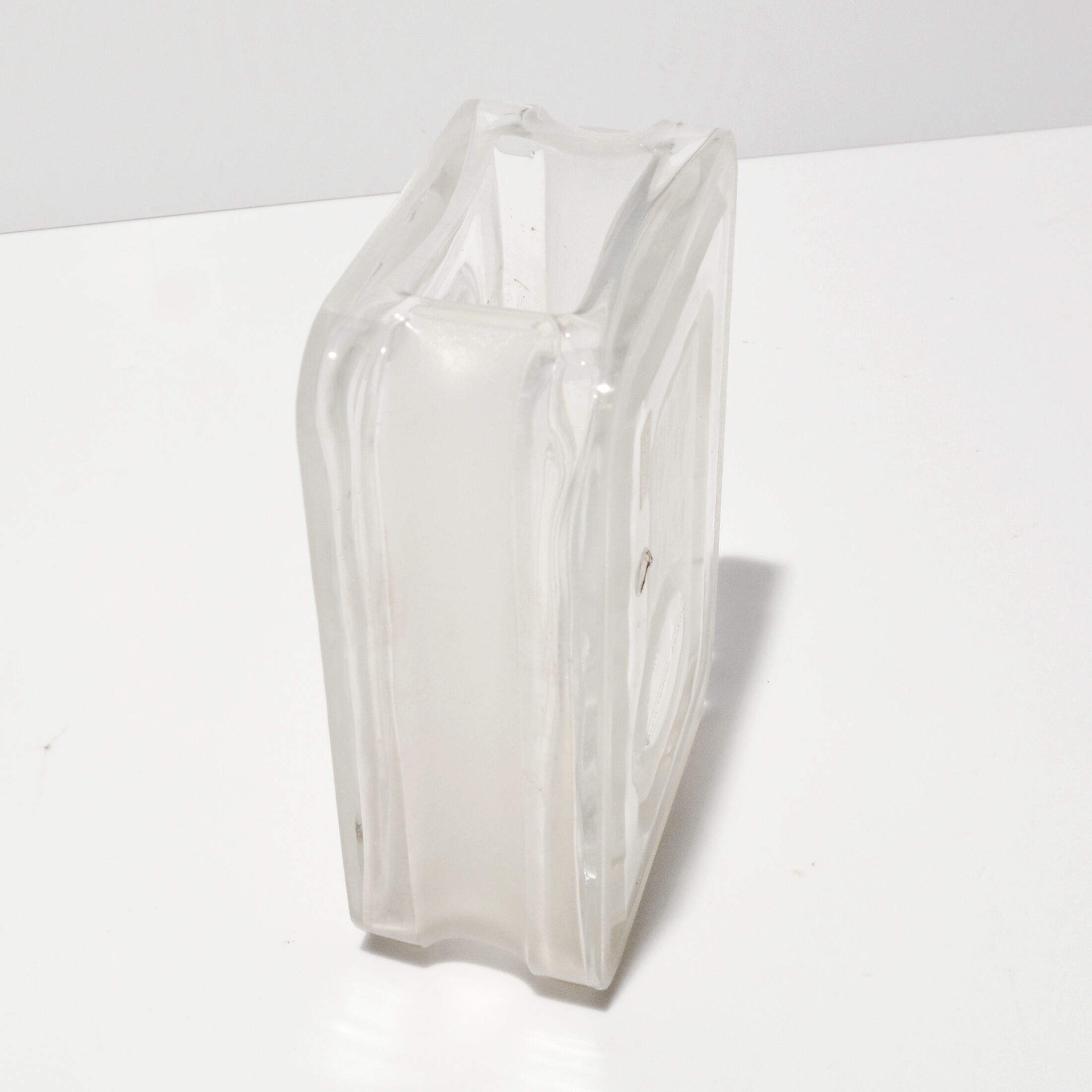 1970s modernist crystal vase, noritake, japan