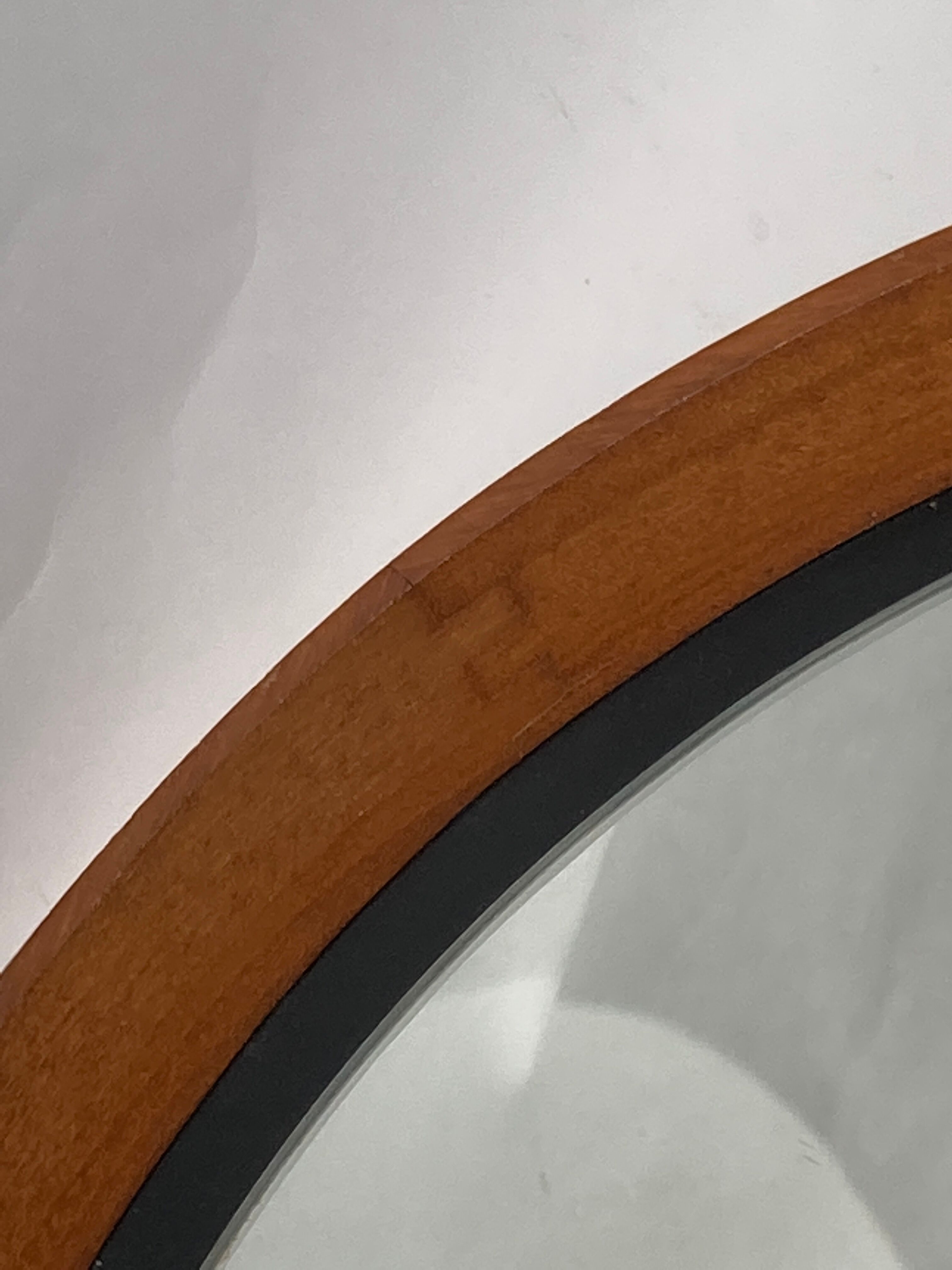 Mid-Century Teak Swedish Mirror by Uno & Östen Kristiansson for Luxus 50cm