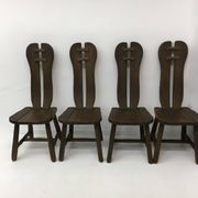 Set of 4 Belgian Brutalist Dining Chairs from De Puydt, 1970’s