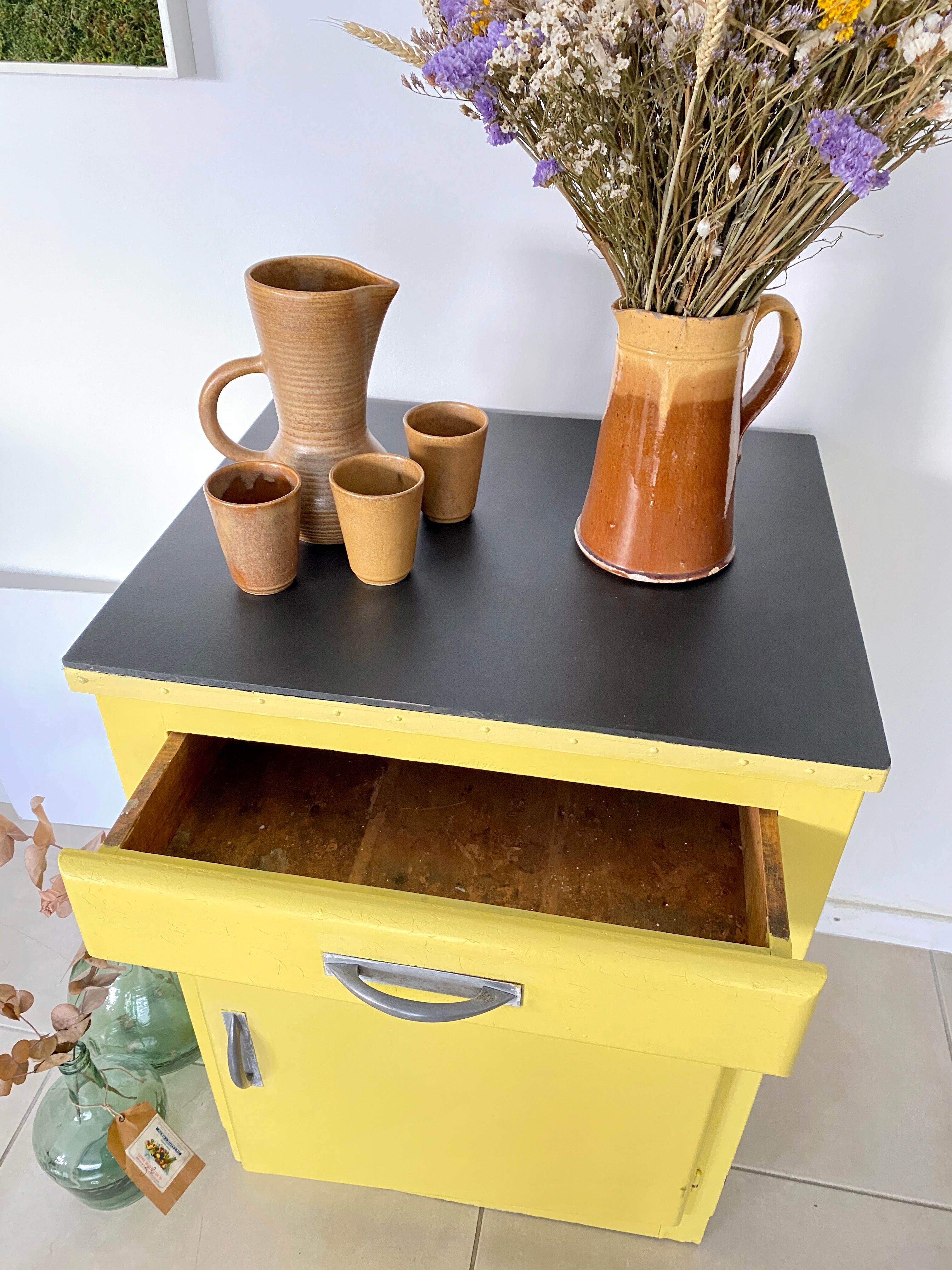 Old yellow vintage jam maker