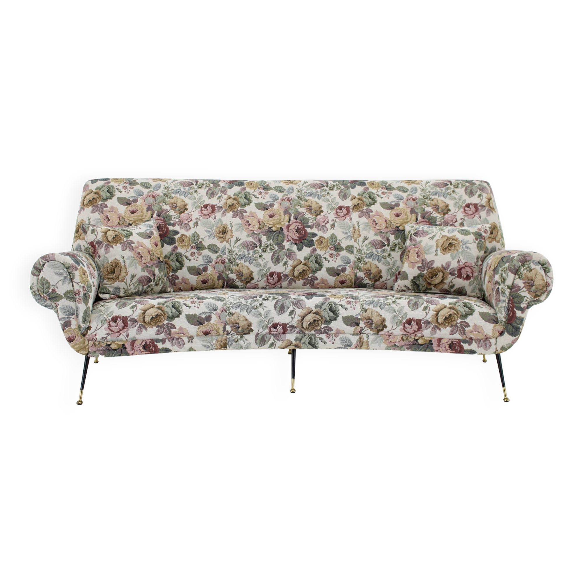 1950s Italian Curved "Banana" 3-Seater Sofa