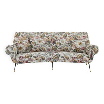 1950s Italian Curved "Banana" 3-Seater Sofa