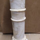 Column in bright alabaster 87 cm 3 fires
