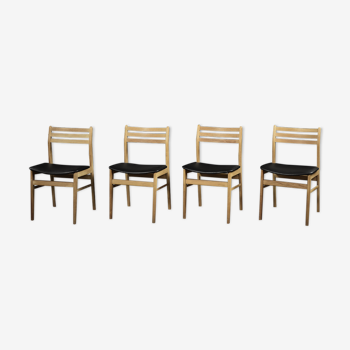 Chaises de salle à manger vintage en chêne moderne scandinave du milieu du siècle de Sax Møbelfabrik, années 1960, ensemble de 4