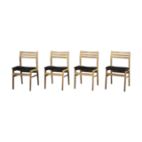 Chaises de salle à manger vintage en chêne moderne scandinave du milieu du siècle de Sax Møbelfabrik, années 1960, ensemble de 4