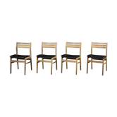Vintage oak dining chairs in modern Scandinavian mid-century style by Sax Møbelfabrik, 1960s, set of 4.