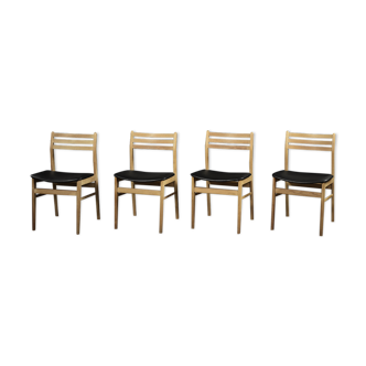 Chaises de salle à manger vintage en chêne moderne scandinave du milieu du siècle de Sax Møbelfabrik, années 1960, ensemble de 4