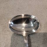 Silver-plated sauce spoon by Christofle silversmiths, Louis XVI ribbons