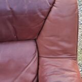 Pair of armchairs and De Sede sofa in cognac leather from the 70s/80s