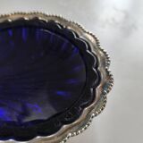 Shell-shaped butter dish in silver-plated metal from the 50s