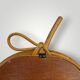 Vintage bamboo and rattan apple-shaped mirror - 1970s