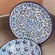 Handcrafted Turkish Ceramic Bowl and Plate Set, Blue Floral Iznik Plate