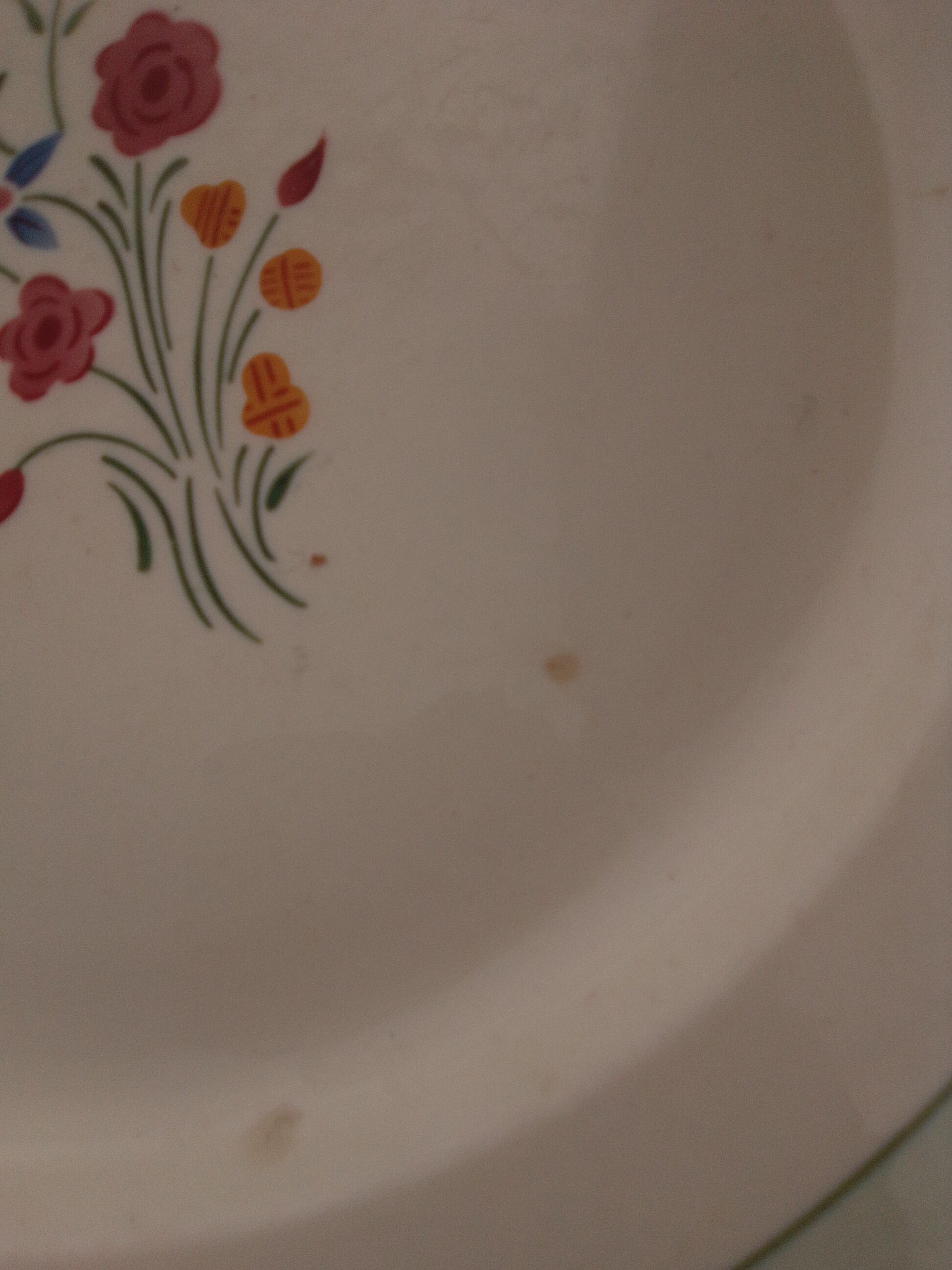 Round dish in earthenware HBCM Creil Montereau model Marlaine diam 30,5 cm