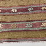 5x6 Unique Wall Hanging Option, Vintage Wool Area Kilim Rug, 148x191Cm