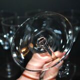 Set of 6 BEAUBOURG red wine glasses in Sèvres crystal signed H20cm