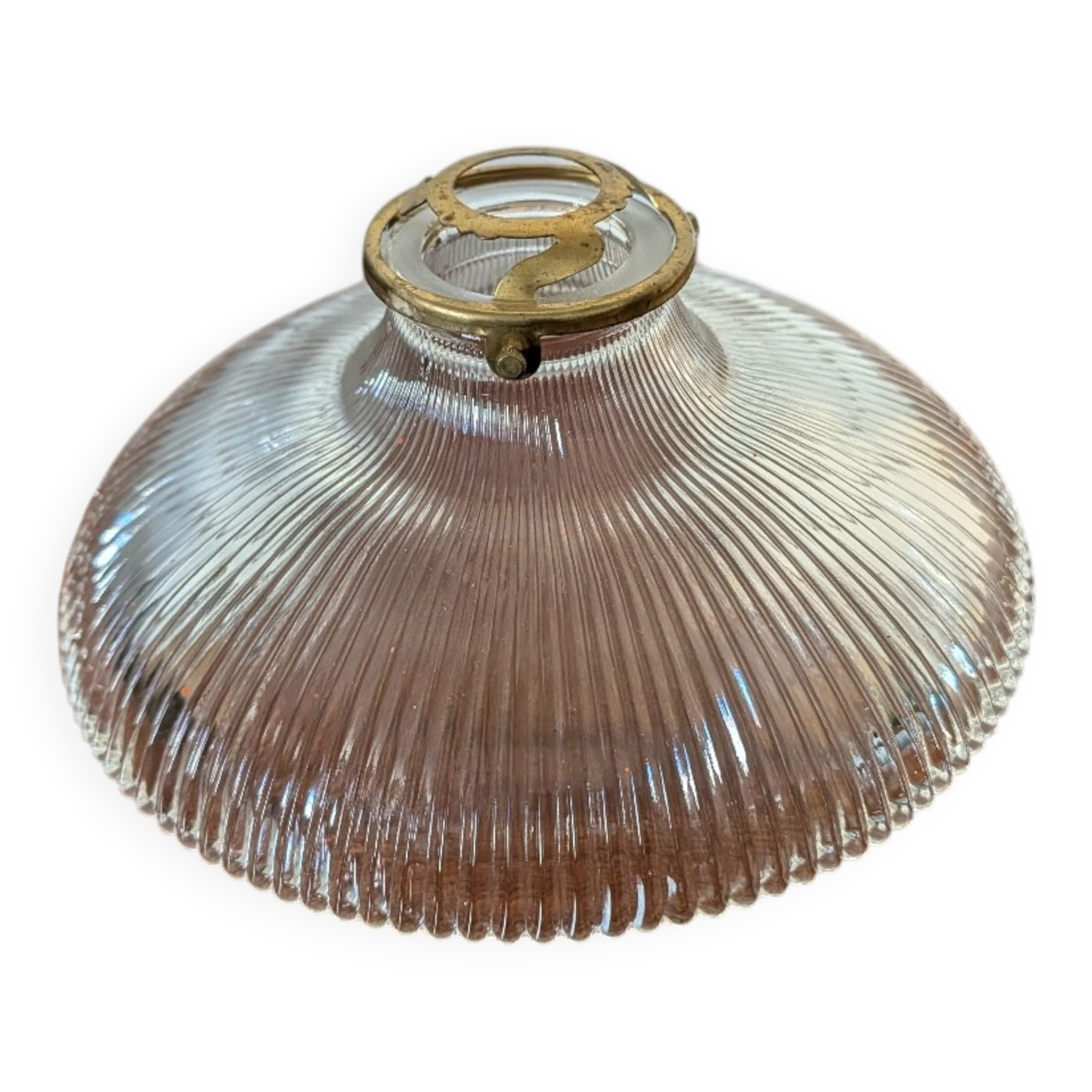 Abat-jour verre nervuré années 50