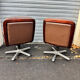 fauteuil de bureau / conférence vintage en cuir et bois – st