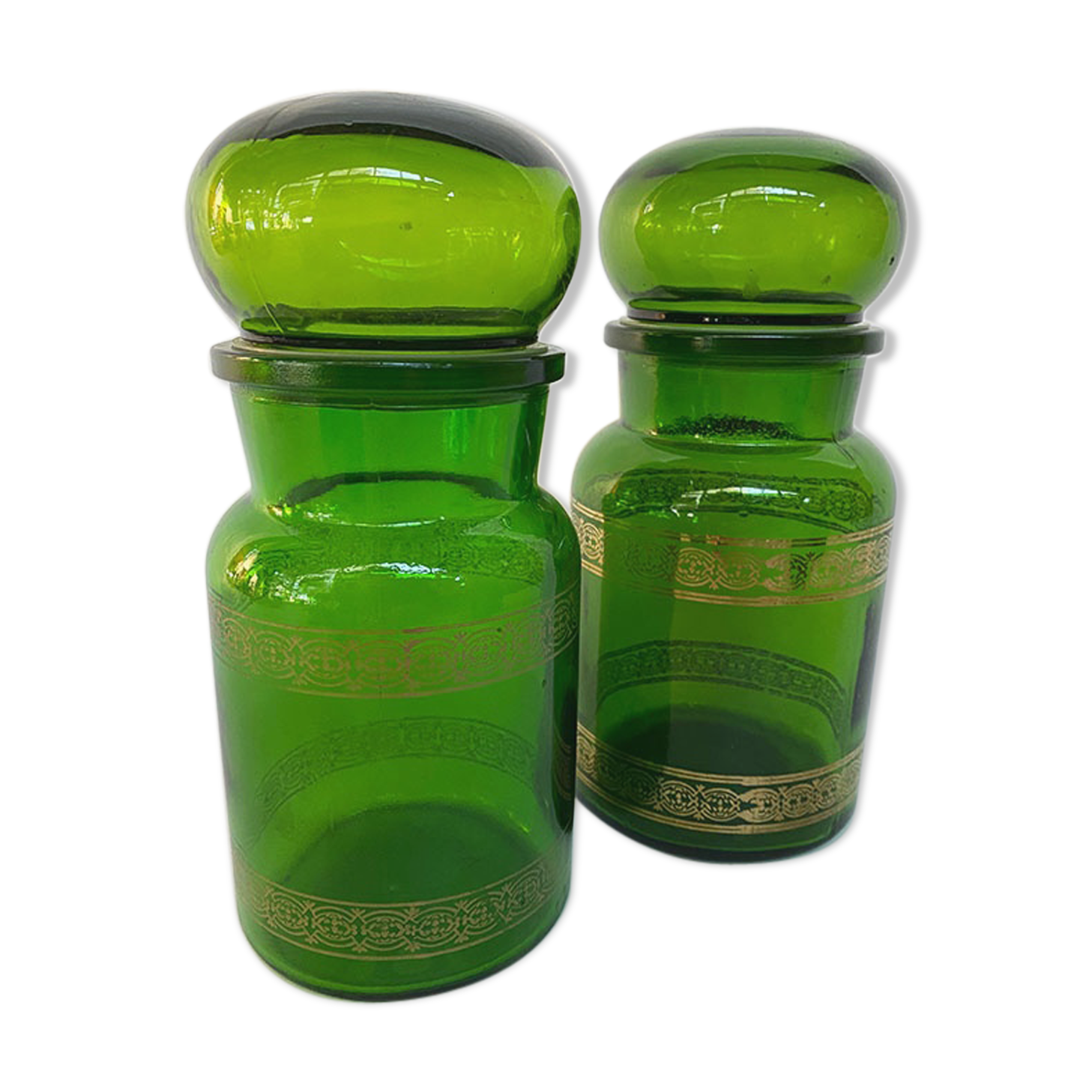 Pair of old pharmacy jars