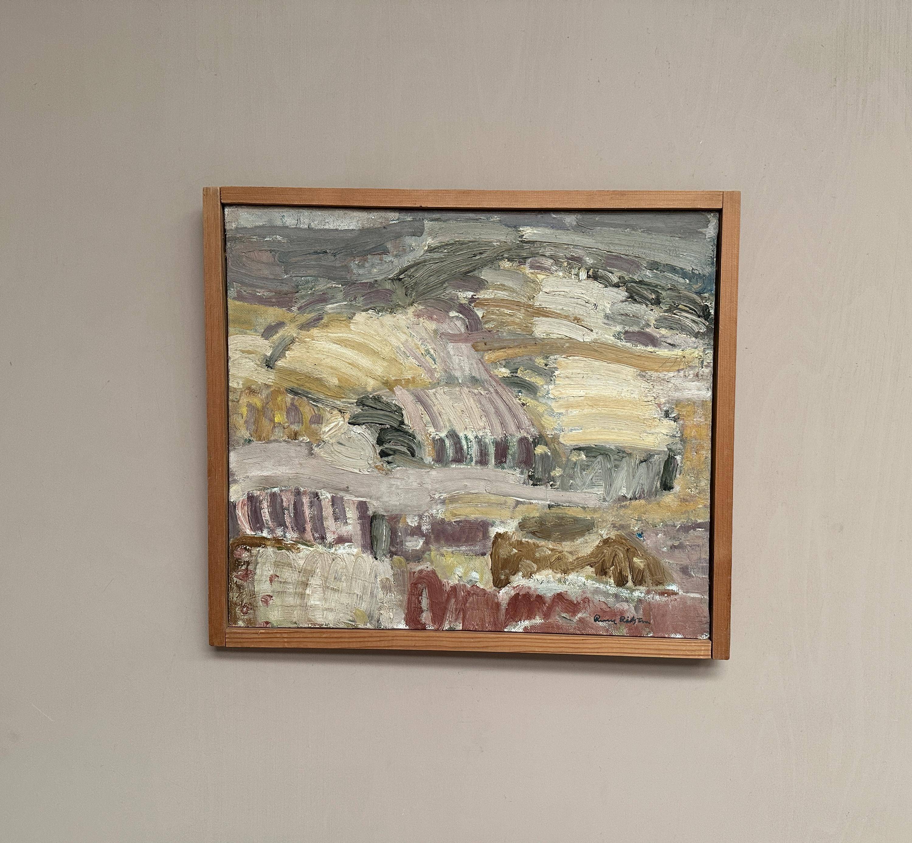 Swedish Oil on Canvas – “Catalan Landscape” by Rune Rådsten – Signed – Vintage & Framed