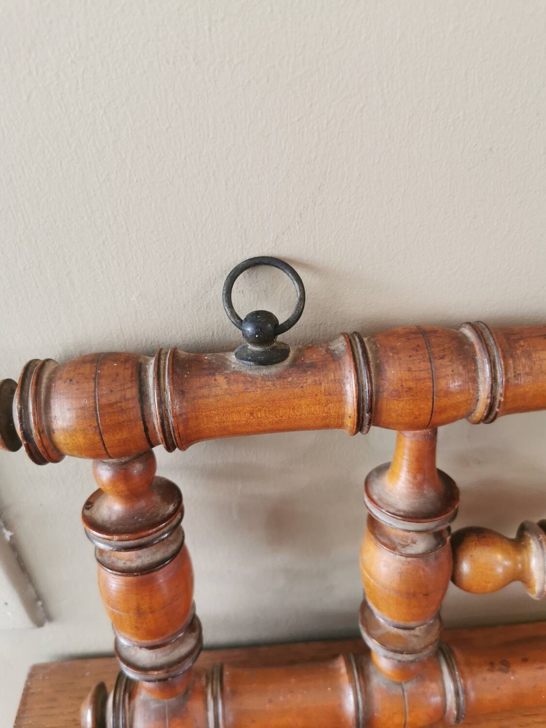 Antique wooden wall coat rack